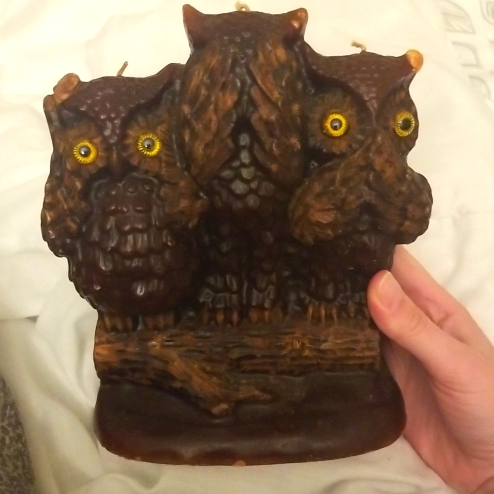 Owl Candle Unique Decor Statement Piece Centerpiece Gothic Halloween Copy 🇺🇦